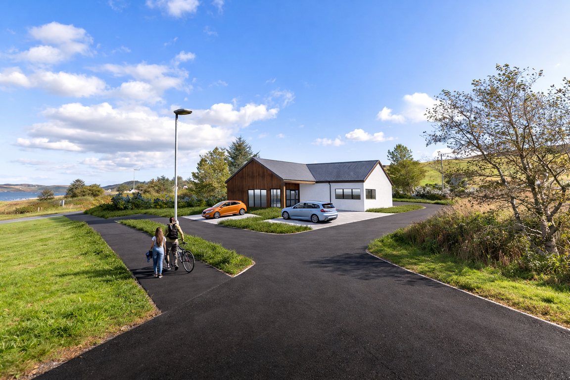 Approach from village