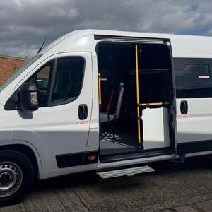 2024 Peugeot Boxer 17 seat minibus with rear wheelchair ramp