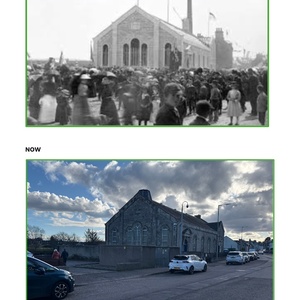 North gable at Seaman's Hall - then and now