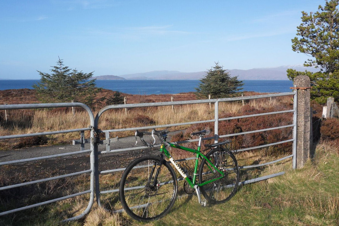 Route of Skye Cycle Way showing old disused road
