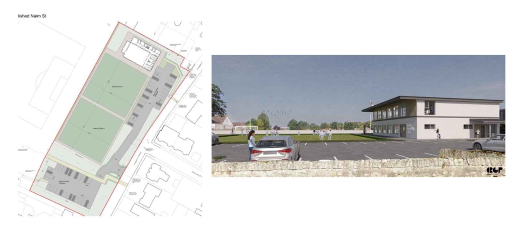 View from Lodgehill Road and Plan